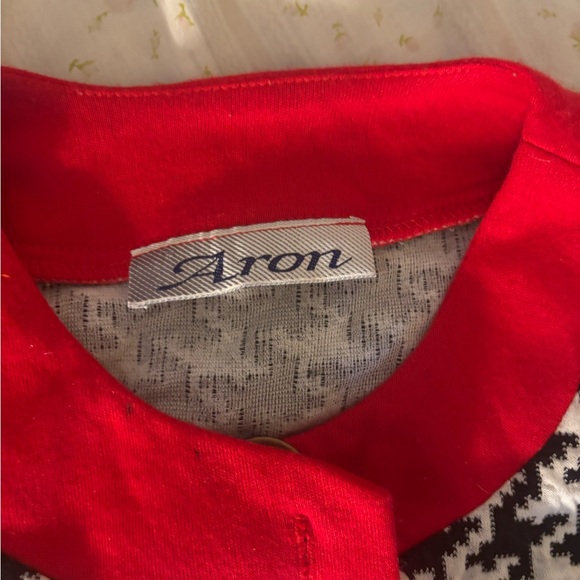 Aron Houndstooths shoulder cardigan with Red Accents - Picture 4 of 6